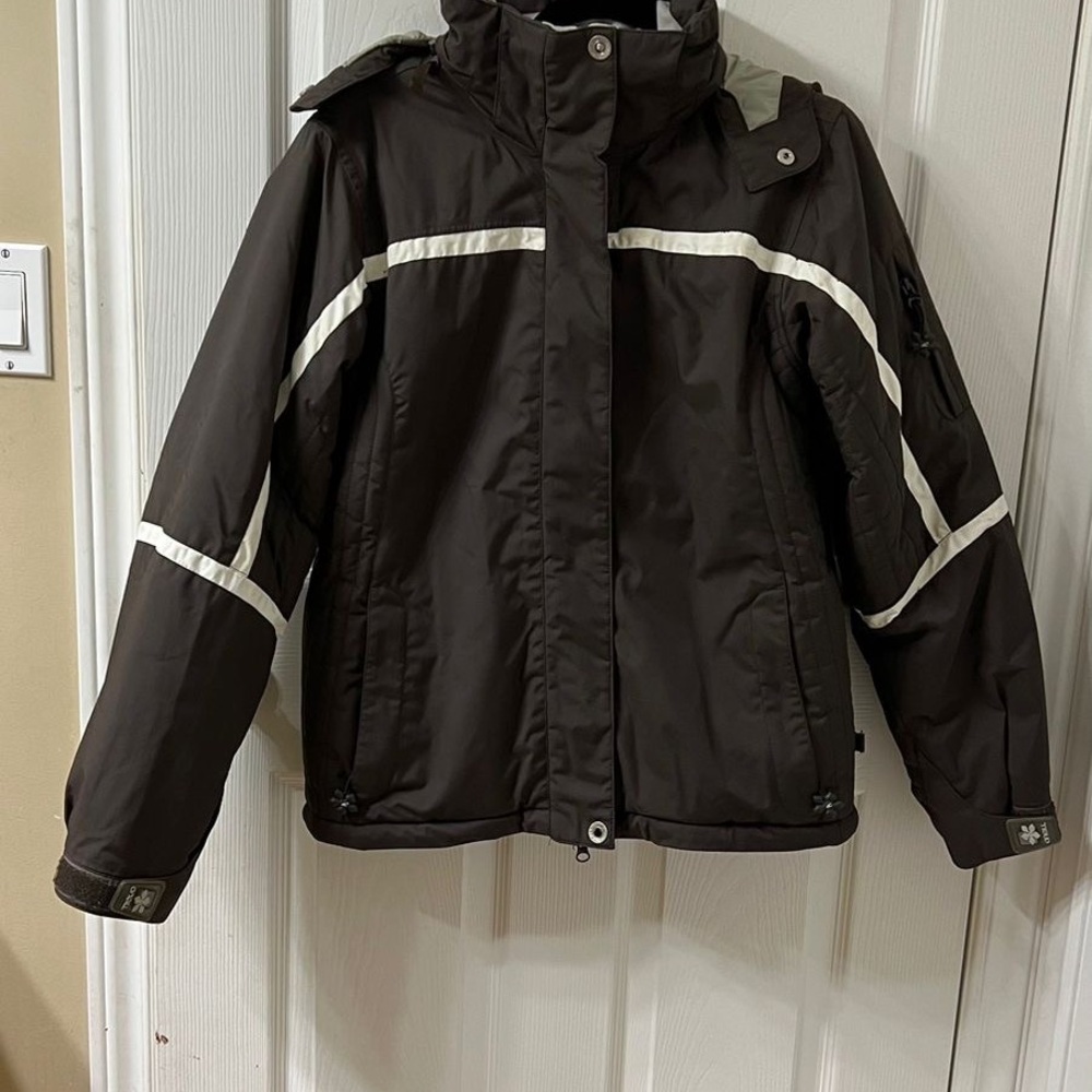Kids Brown Jacket with Reflective Stripes